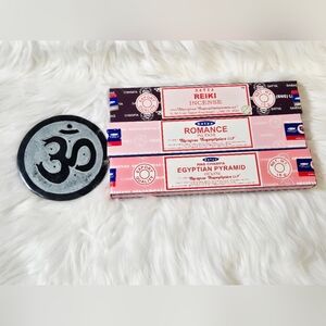 Satya Incense Set with Om Incense Holder